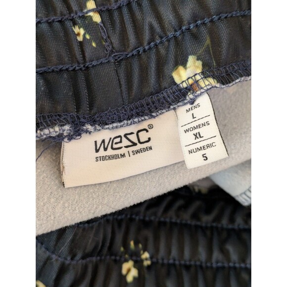 WESC Floral Track Pants Blue Side Stripe Womens XL Joggers Athleisure Y2K Sporty - Picture 4 of 5
